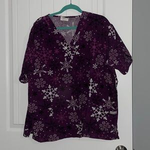 Snowflake Scrub Top